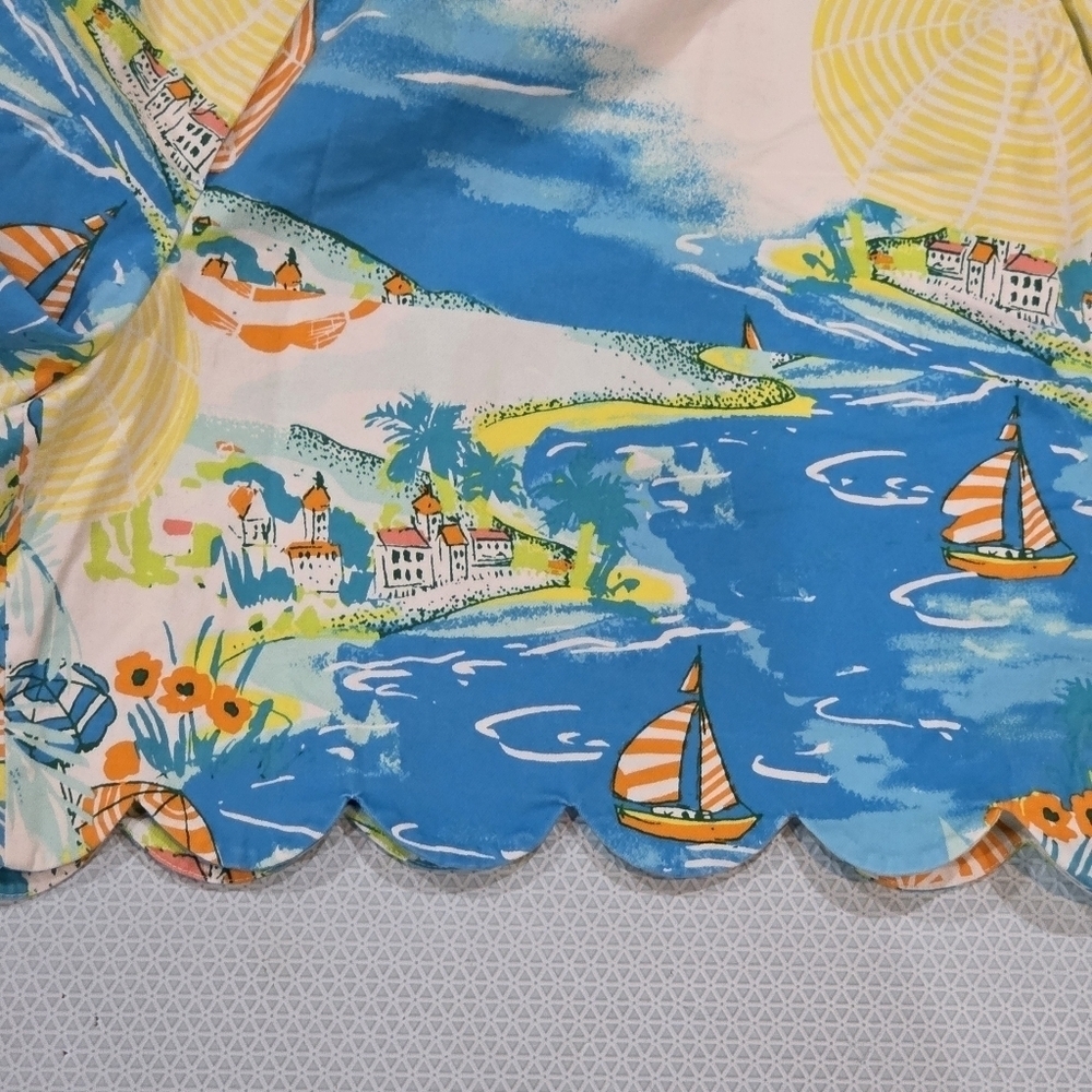Crown & Ivy Women's Curvy Beach Printed Scallop-Trim Shorts Size 24W - Picture 10 of 11